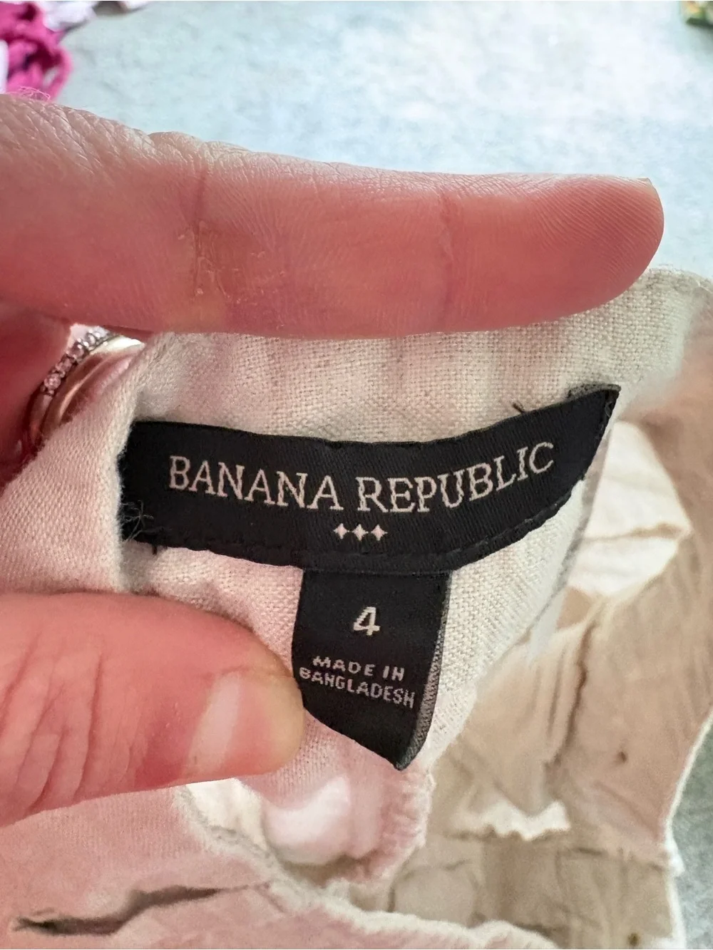 Banana Republic Cropped Linen Blend Pants in Light Beige